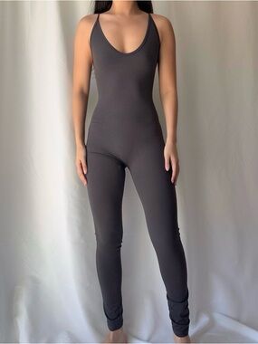 Matte Collection Layer One Jumpsuit in Charcoal
